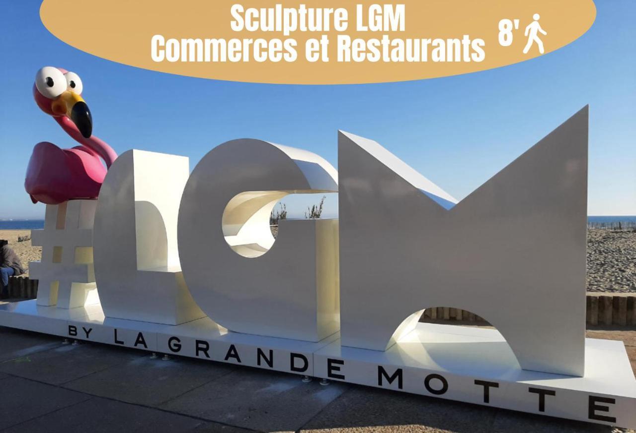NEW - Studio cosy - Plages à 5min - Parking privé - WIFI - Commerces au pied du bâtiment La Grande-Motte Exterior foto